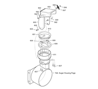 Discharge Chute Diagram and Parts List for 6240810X85-18-2857-28 2007 Briggs and Stratton Snow Blower